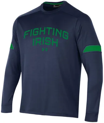 Under Armour Men's Notre Dame Fighting Irish Navy and White Gameday Crewneck Sweatshirt