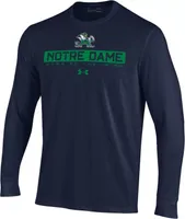 Under Armour Men's Notre Dame Fighting Irish Navy Performance Cotton Longsleeve T-Shirt