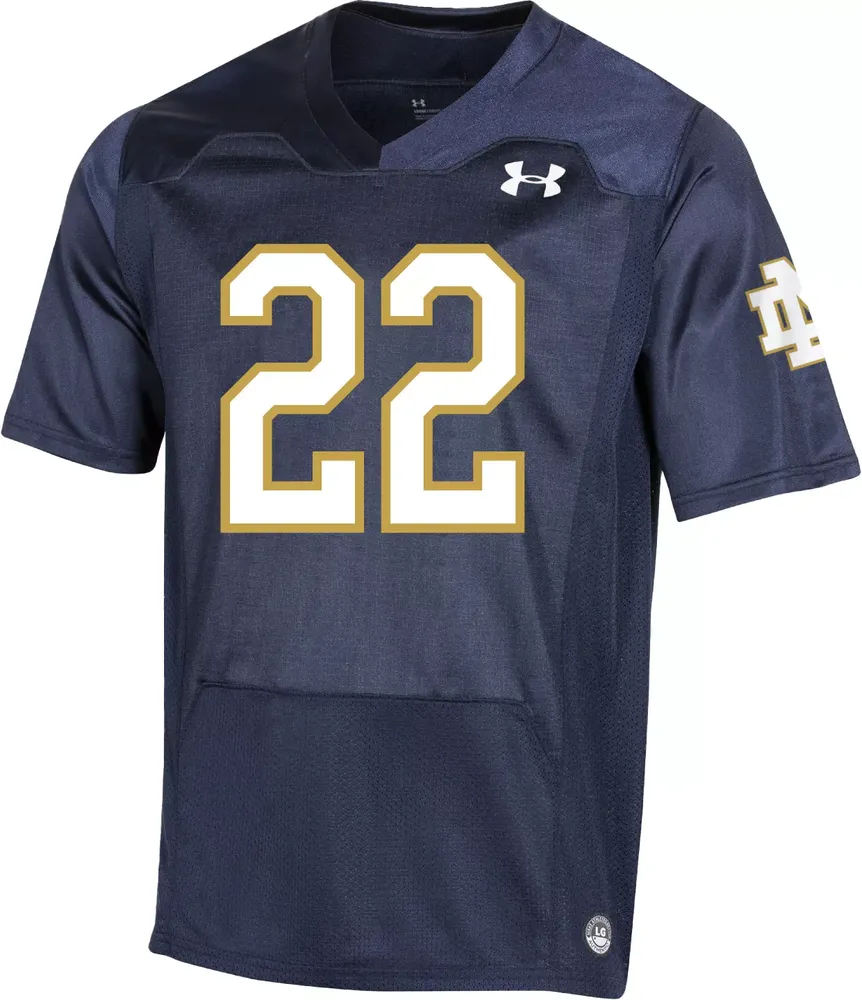 Under Armour Men's Notre Dame Fighting Irish #22 Navy Premium Replica Football Jersey