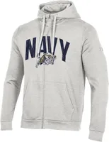 Under Armour Men's Navy Midshipmen Silver Grey All Day Full Zip Hoodie