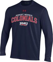 Under Armour Men's Robert Morris Colonials Navy Blue Performance Cotton Longsleeve T-Shirt