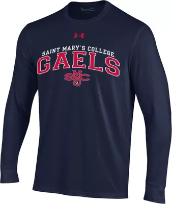 Under Armour Men's St. Mary's Gaels Blue Performance Cotton Longsleeve T-Shirt