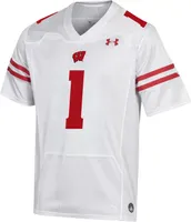 Under Armour Men's Wisconsin Badgers #1 White Replica Football Jersey