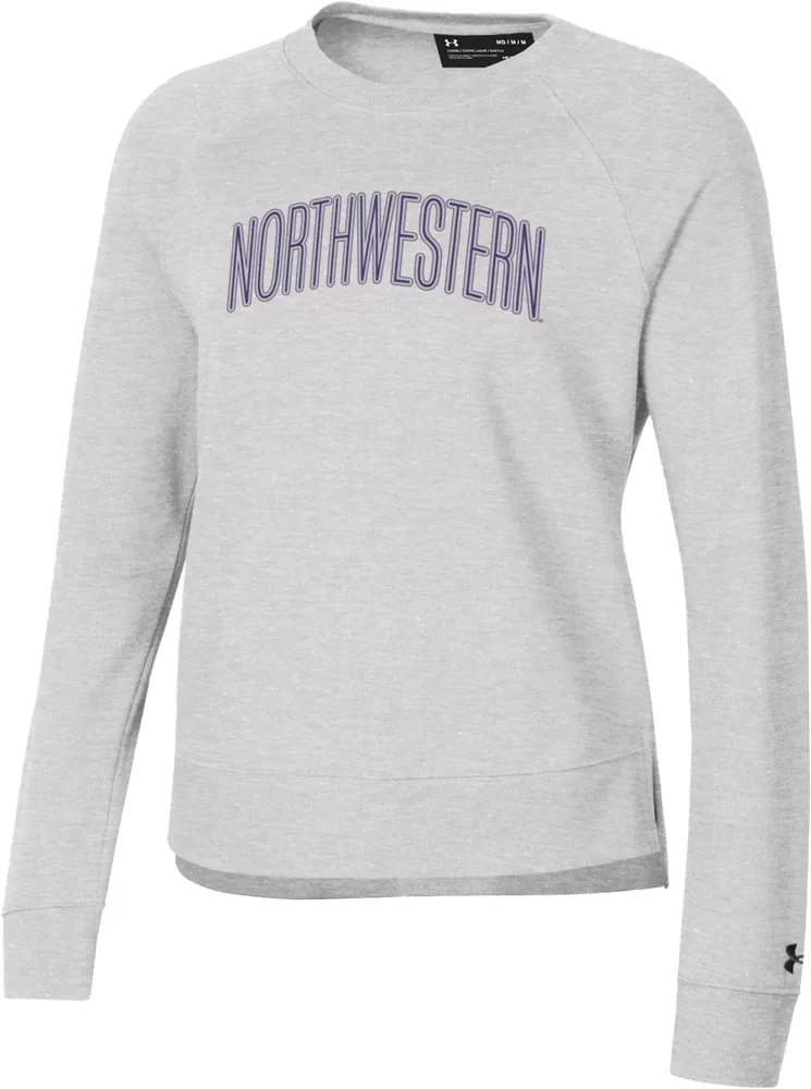 Under Armour Women's Northwestern Wildcats Silver All Day Crewneck Sweatshirt