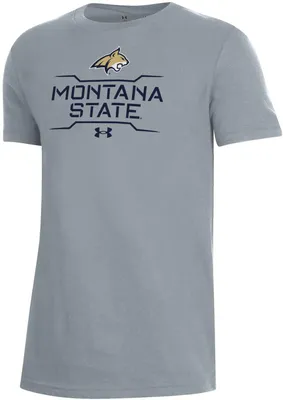 Under Armour Youth Montana State Bobcats Grey Performance Cotton T-Shirt