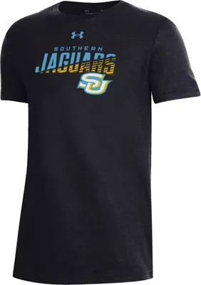 Under Armour Youth Southern University Jaguars Black Performance Cotton T-Shirt