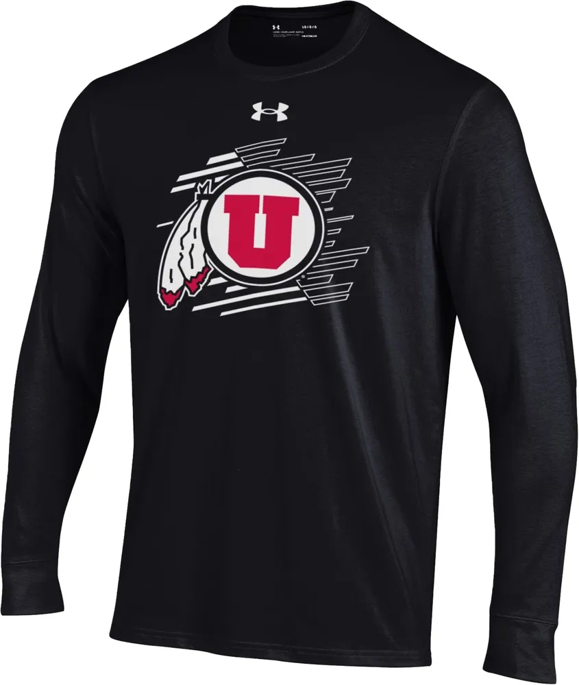 Under Armour Youth Utah Utes Black Performance Cotton Longsleeve T-Shirt