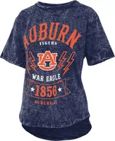 Pressbox Women's Auburn Tigers Blue Acidwash T-Shirt