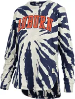 Pressbox Women's Auburn Tigers Blue Tiedye Longsleeve T-Shirt