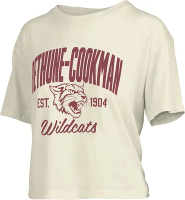 Pressbox Women's Bethune-Cookman Wildcats White Knobie Crop T-Shirt