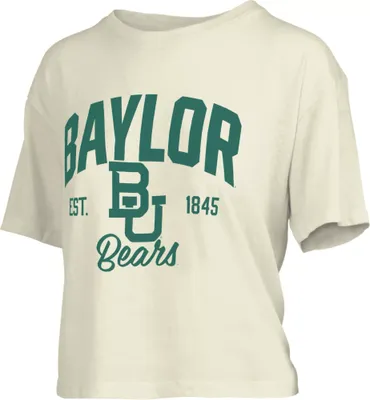 Pressbox Women's Baylor Bears White Knobie Crop T-Shirt