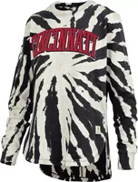 Pressbox Women's Cincinnati Bearcats Black Tiedye Longsleeve T-Shirt