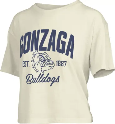 Pressbox Women's Gonzaga Bulldogs White Knobie Crop T-Shirt