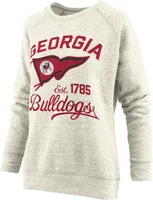 Pressbox Women's Georgia Bulldogs Ivory Knobi Crew Sweatshirt