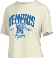 Pressbox Women's Memphis Tigers White Knobie Crop T-Shirt