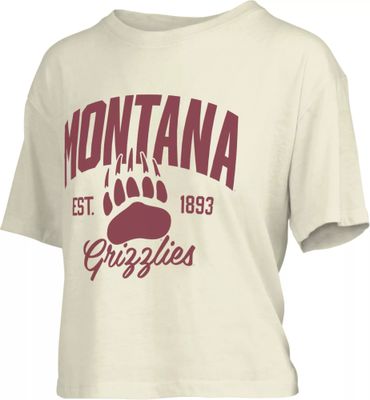 Pressbox Women's Montana Grizzlies White Knobie Crop T-Shirt