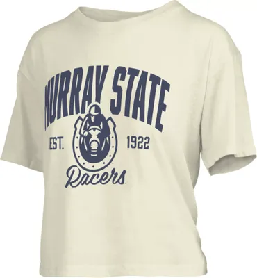 Pressbox Women's Murray State Racers White Knobie Crop T-Shirt