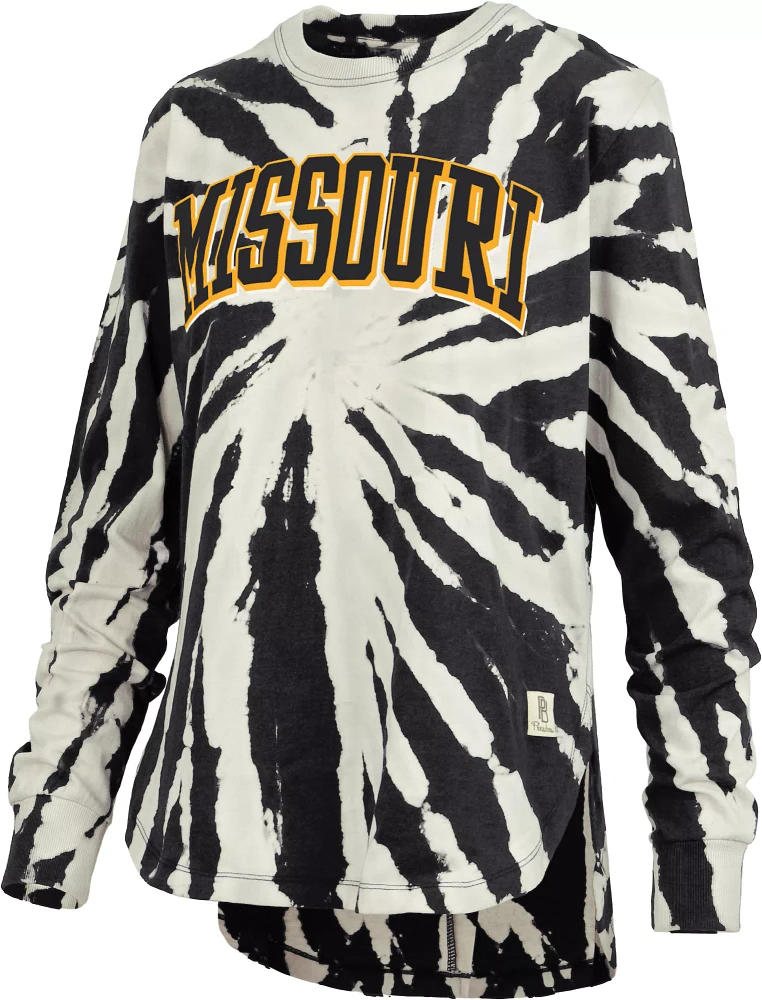 Pressbox Women's Missouri Tigers Black Tiedye Longsleeve T-Shirt