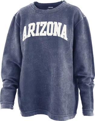 Pressbox Women's Arizona Wildcats Navy Corded Crew Pullover Sweatshirt