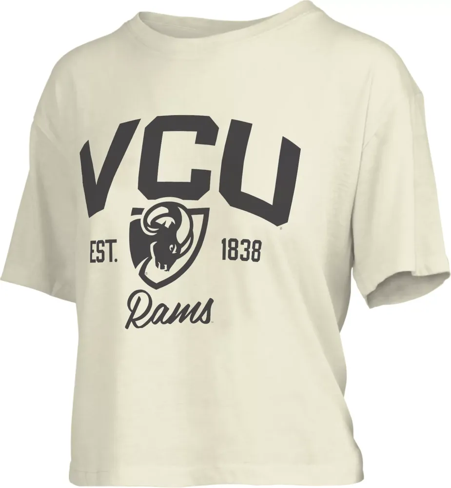 Pressbox Women's VCU Rams White Knobie Crop T-Shirt