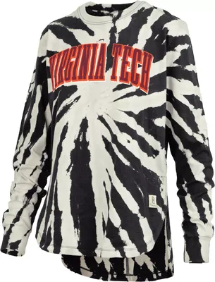 Pressbox Women's Virginia Tech Hokies Black Tiedye Longsleeve T-Shirt