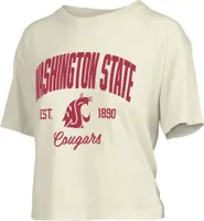 Pressbox Women's Washington State Cougars White Knobie Crop T-Shirt