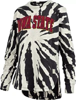 Pressbox Women's Iowa State Cyclones Black Tiedye Longsleeve T-Shirt