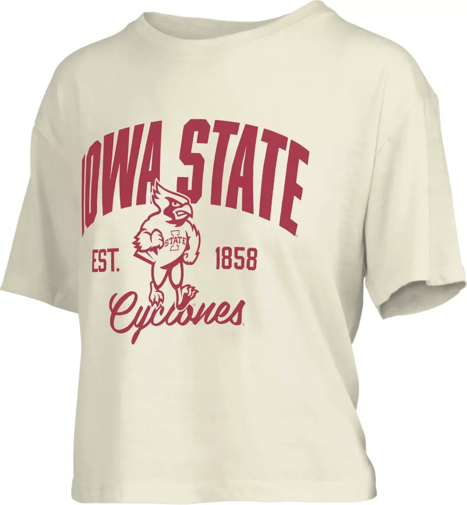 Pressbox Women's Iowa State Cyclones White Knobie Crop T-Shirt