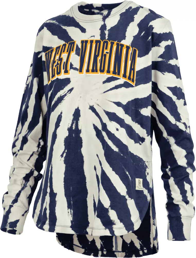 Pressbox Women's West Virginia Mountaineers Blue Tiedye Longsleeve T-Shirt