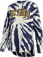 Pressbox Women's West Virginia Mountaineers Blue Tiedye Longsleeve T-Shirt