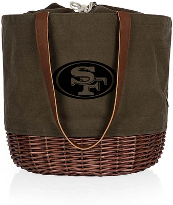 Picnic Time San Francisco 49ers Coronado Canvas and Willow Basket Tote