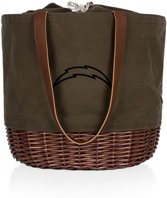 Picnic Time Los Angeles Chargers Coronado Canvas and Willow Basket Tote