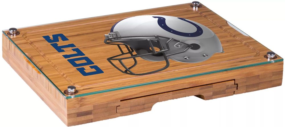 Picnic Time Indianapolis Colts Glass Top Cheese Board and Knife Set