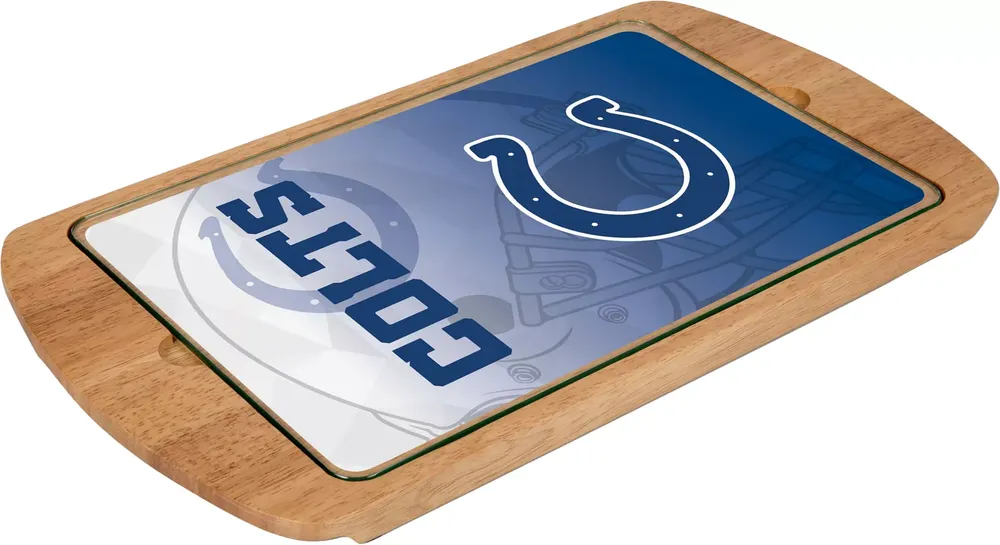 Picnic Time Indianapolis Colts Billboard Glass Top Serving Tray