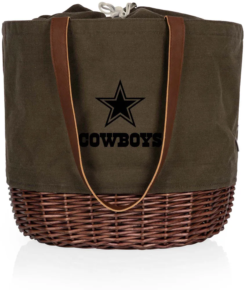 Picnic Time Dallas Cowboys Coronado Canvas and Willow Basket Tote