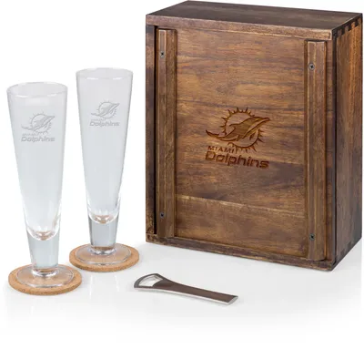 Picnic Time Miami Dolphins Pilsner Beer Glass Box Set