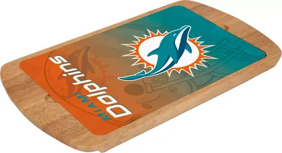 Picnic Time Miami Dolphins Billboard Glass Top Serving Tray