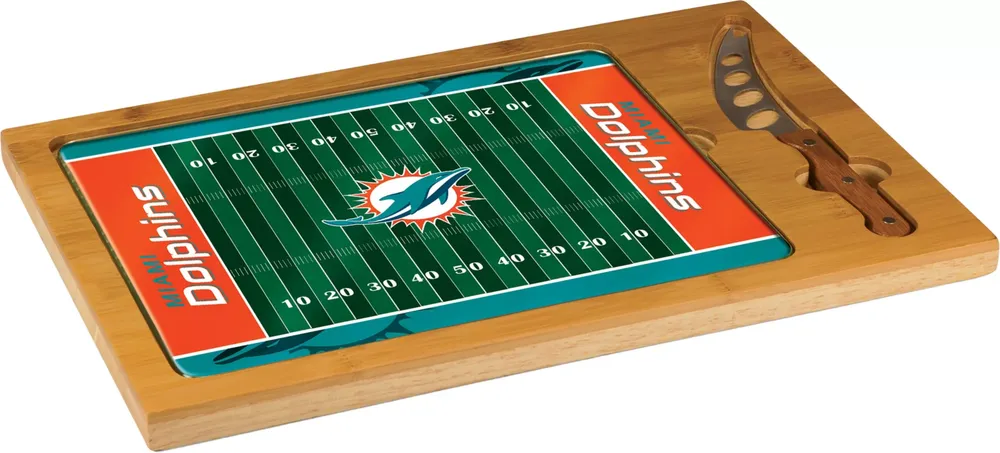 Picnic Time Miami Dolphins Glass Top Cutting Board Set