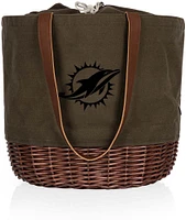 Picnic Time Miami Dolphins Coronado Canvas and Willow Basket Tote