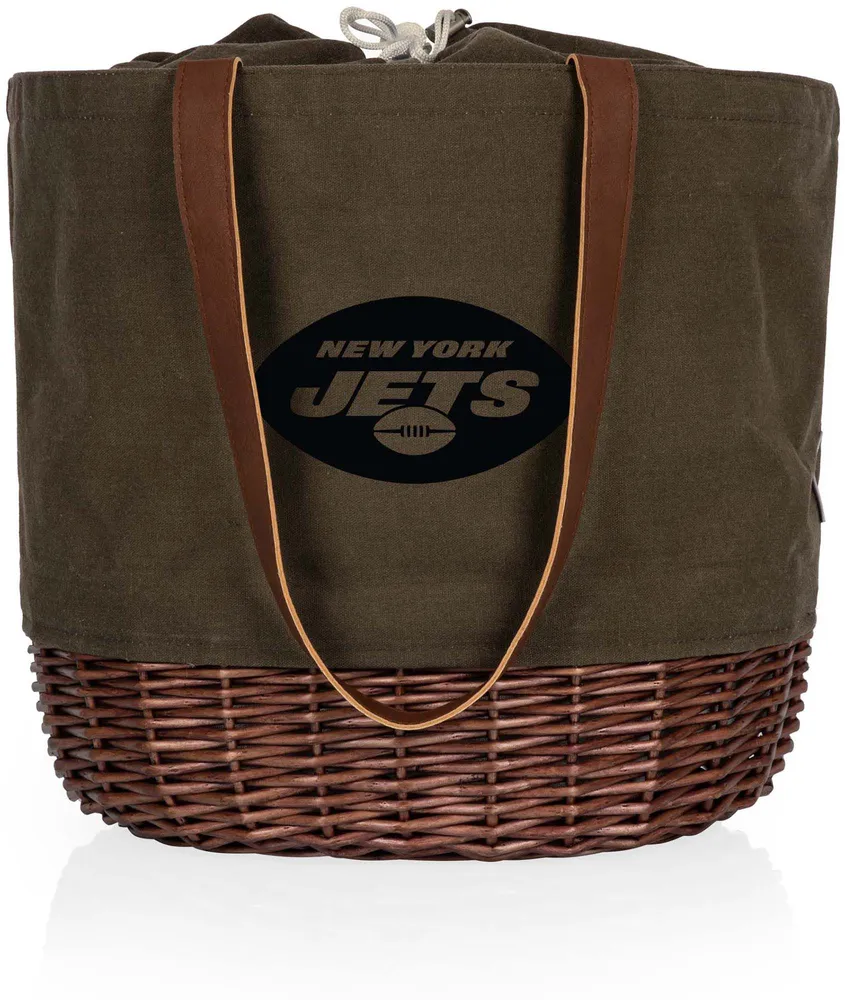 Picnic Time New York Jets Coronado Canvas and Willow Basket Tote