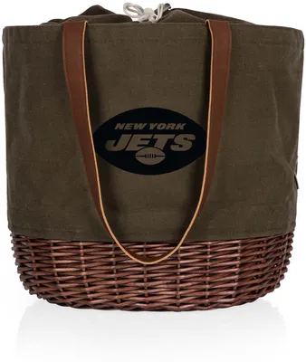 Picnic Time New York Jets Coronado Canvas and Willow Basket Tote