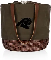 Picnic Time Carolina Panthers Coronado Canvas and Willow Basket Tote