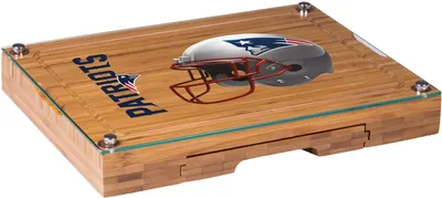 Picnic Time New England Patriots Glass Top Cheese Board and Knife Set