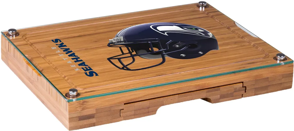 Picnic Time Seattle Seahawks Glass Top Cheese Board and Knife Set