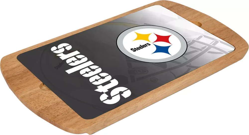 Picnic Time Pittsburgh Steelers Billboard Glass Top Serving Tray