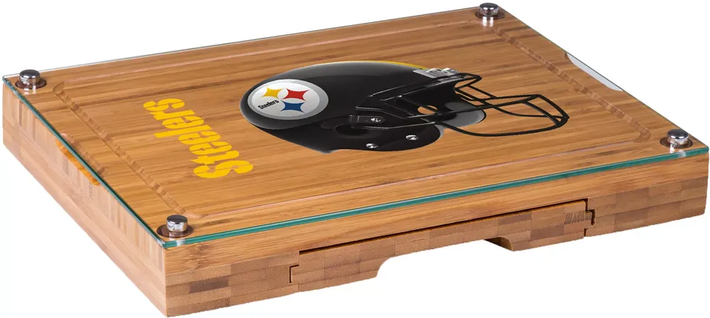 Picnic Time Pittsburgh Steelers Glass Top Cheese Board and Knife Set