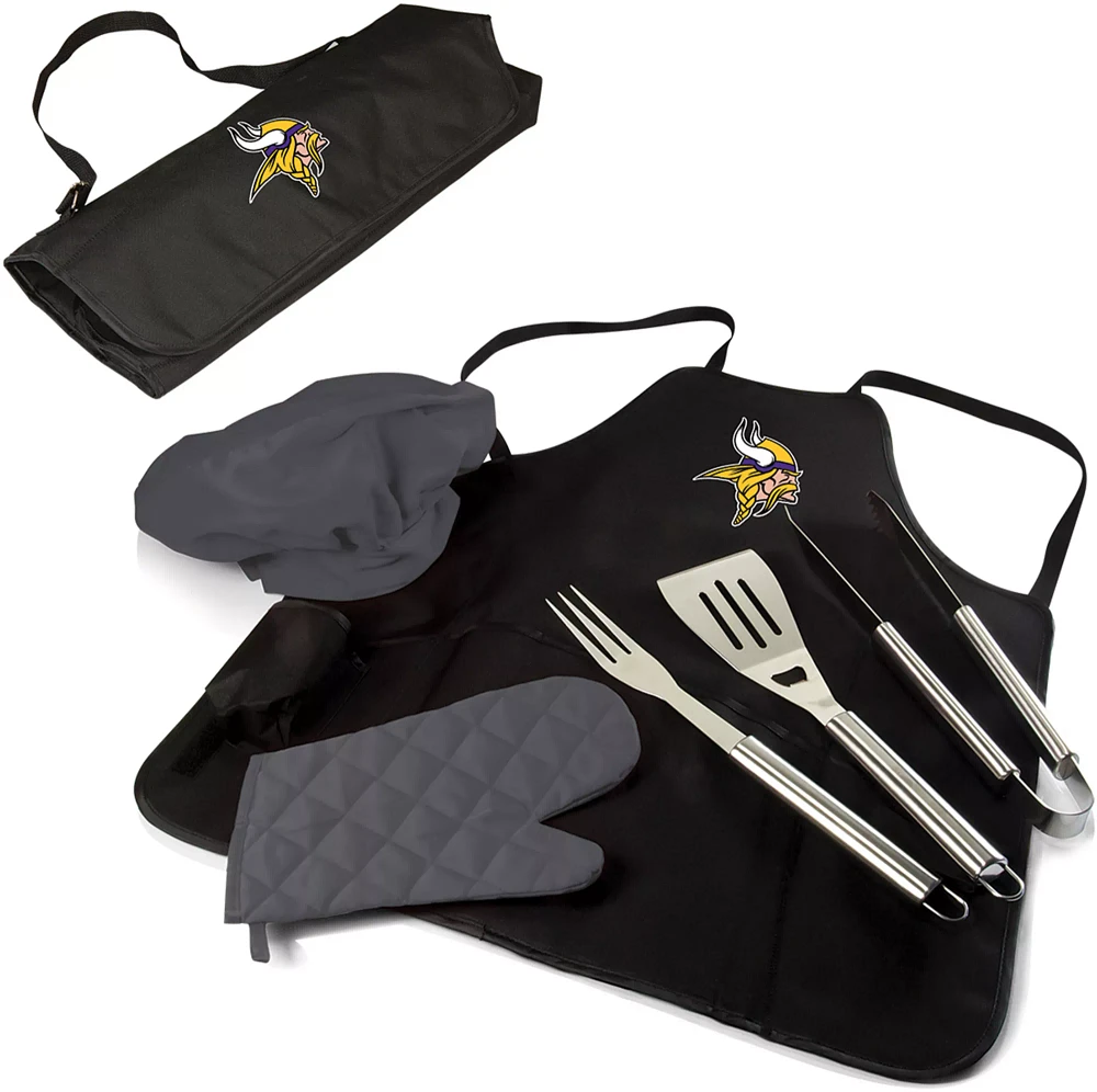 Picnic Time Minnesota Vikings Apron Tote Pro Grill Set