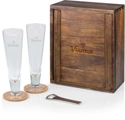 Picnic Time Minnesota Vikings Pilsner Beer Glass Box Set