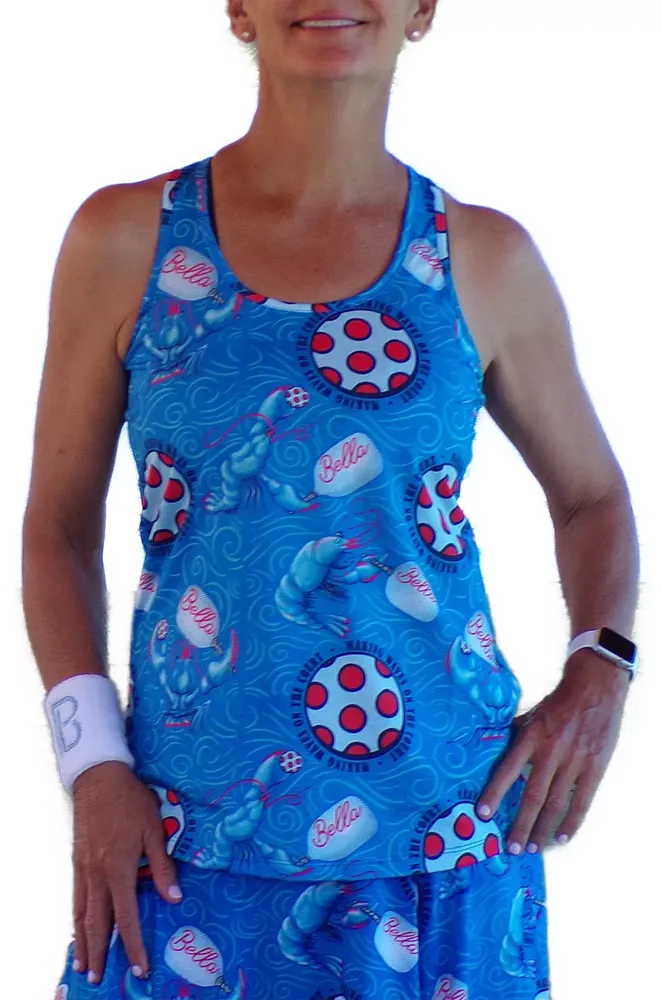 Pickleball Bella Women's Lobster Racerback Tank Top