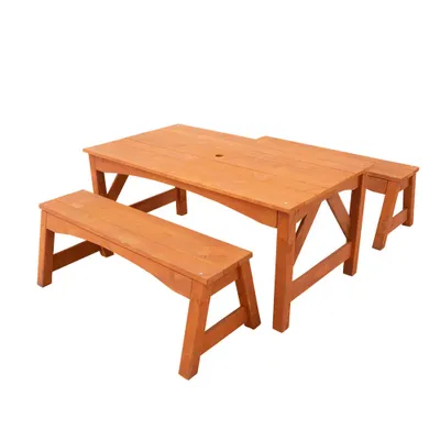 Sportspower Kids' Wooden Table with Separated Benches